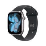 Apple Watch Series 11 GPS + Cellular 42mm Space Grey Aluminium Case with Black Sport Band - S/M