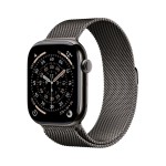 Apple Watch Series 11 GPS + Cellular 42mm Slate Titanium Case with Slate Milanese Loop