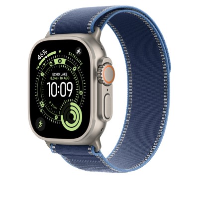 49mm Blue/Bright Blue Trail Loop - S/M - Natural Titanium Finish