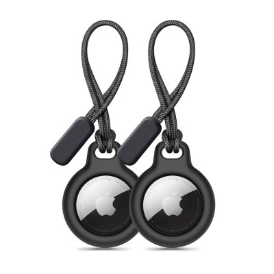 Tech-Protect Apple AirTag Rough Chain dėklas - Black (2x Pack)