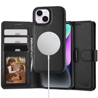 Tech-Protect iPhone 15 Wallet case with MagSafe - Matte Black