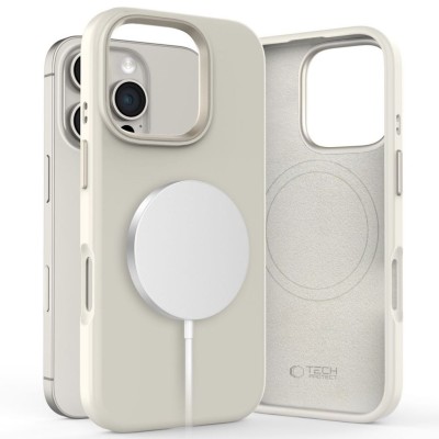 Tech-Protect Silicone Pure MagSafe iPhone 16 Pro case - Cosmic Latte