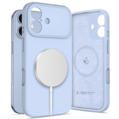 Tech-Protect Silicone MagSafe iPhone 17 case - Mist Blue
