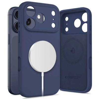 Tech-Protect Silicone MagSafe iPhone 17 Pro case - Deep Blue