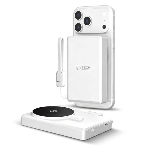 Tech-Protect LIFEMAG MagSafe 10000maH 25W QI2.2 Power Bank with Wireless Charging – Silver