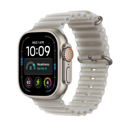 Apple Watch Ultra 4 GPS + Cellular 49mm Natural Titanium Case with Translucent Grey Ocean Band