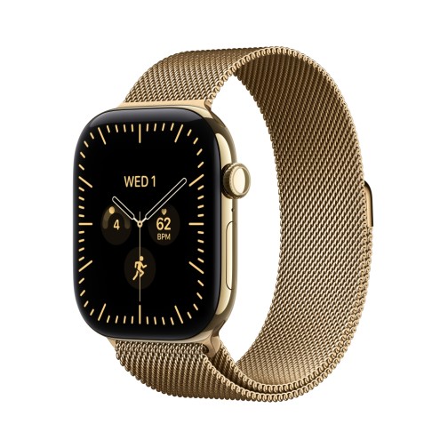 Apple Watch Series 12 GPS + Cellular 42mm Radiant Gold Titanium Case with Radiant Gold Milanese Loop