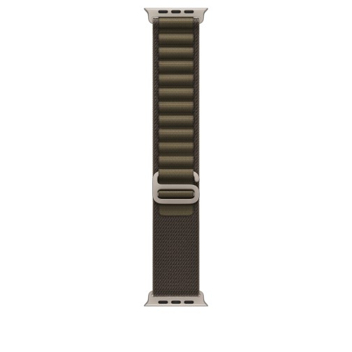 49mm Dark Olive Alpine Loop - Small - Natural Titanium Finish