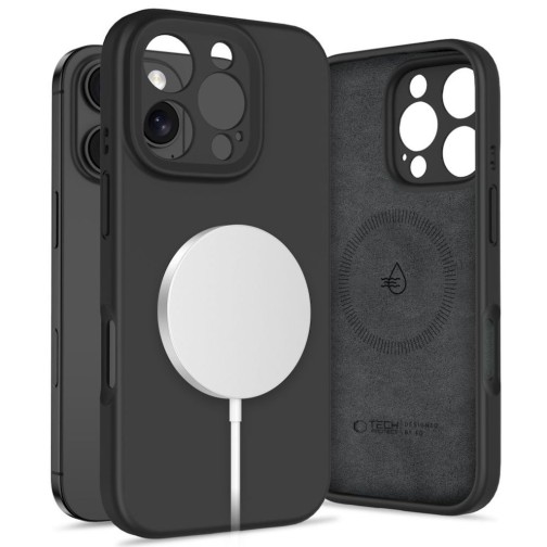 Tech-Protect Liquid Silicone MagSafe iPhone 16 Pro case - Black