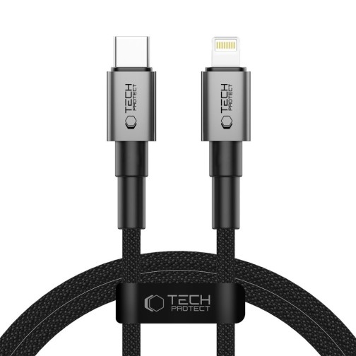 Tech-Protect USB-C / Lightning 1m krovimo laidas - Iron Grey
