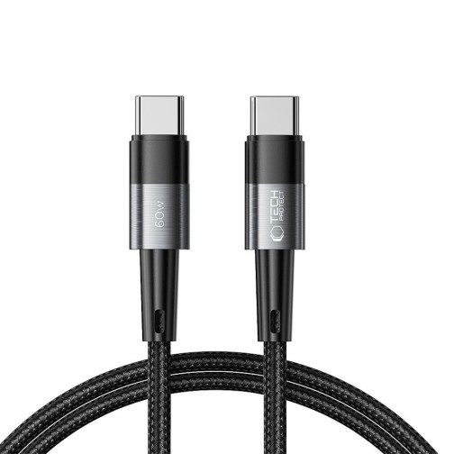 Tech-Protect USB-C / USB-C 60W 1m krovimo laidas - Black