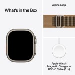 Apple Watch Ultra 4 GPS + Cellular 49mm Natural Titanium Case with Desert Alpine Loop - L