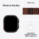 Apple Watch Ultra 4 GPS + Cellular 49mm Black Titanium Case with Burgundy Alpine Loop - L