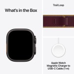 Apple Watch Ultra 4 GPS + Cellular 49mm Black Titanium Case with Burgundy Trail Loop - M/L