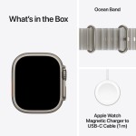 Apple Watch Ultra 4 GPS + Cellular 49mm Natural Titanium Case with Translucent Grey Ocean Band
