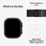 Apple Watch Ultra 4 GPS + Cellular 49mm Black Titanium Case with Black Titanium Milanese Loop - M