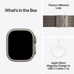 Apple Watch Ultra 4 GPS + Cellular 49mm Natural Titanium Case with Natural Titanium Milanese Loop - S