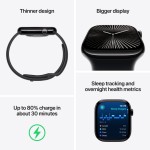 Apple Watch Series 10 GPS + Cellular 42mm Jet Black Aluminium Case with Black Sport Band - S/M