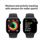 Apple Watch Series 10 GPS + Cellular 42mm Jet Black Aluminium Case with Black Sport Band - S/M