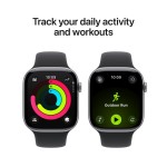 Apple Watch Series 11 GPS + Cellular 46mm Space Grey Aluminium Case with Black Sport Band - S/M