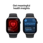 Apple Watch Series 11 GPS + Cellular 46mm Space Grey Aluminium Case with Black Sport Band - M/L