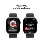 Apple Watch Series 11 GPS + Cellular 46mm Space Grey Aluminium Case with Black Sport Band - M/L