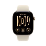 Apple Watch Series 12 GPS 46mm Light Gold Aluminium Case with Sand Sport Band - M/L