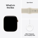 Apple Watch Series 12 GPS 46mm Light Gold Aluminium Case with Sand Sport Band - S/M