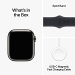 Apple Watch Series 9 GPS + Cellular 41mm Graphite Stainless Steel Case with Midnight Sport Band - M/L