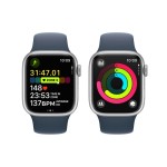Apple Watch Series 9 GPS + Cellular 41mm Silver Aluminium Case with Storm Blue Sport Band - S/M
