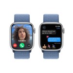 Apple Watch Series 9 GPS + Cellular 41mm Silver Aluminium Case with Winter Blue Sport Loop