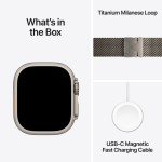 Apple Watch Ultra 3 GPS + Cellular 49mm Natural Titanium Case with Natural Titanium Milanese Loop - Medium