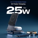 Spigen Essential Qi 2.2 25W Wireless MagSafe 2in1 charger - Black