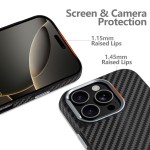 Tech-Protect 16 Pro Carbon case with MagSafe - Black/Silver