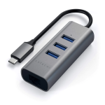 Satechi USB-C 2-IN-1 USB/Ethernet Space Gray adapter