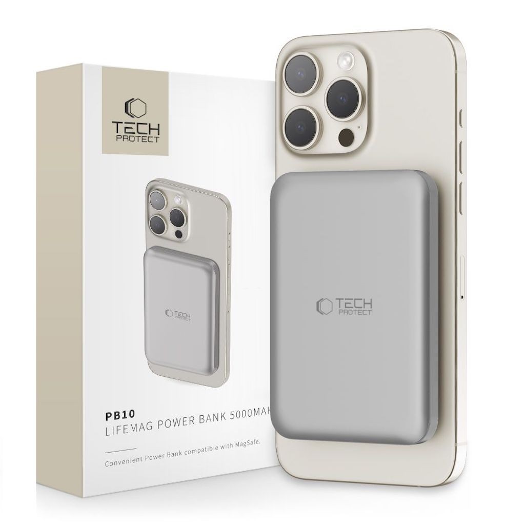 Techppick Power Bank Tech-Protect MagSafe 5000maH Power Bank with Wireless Charging ...