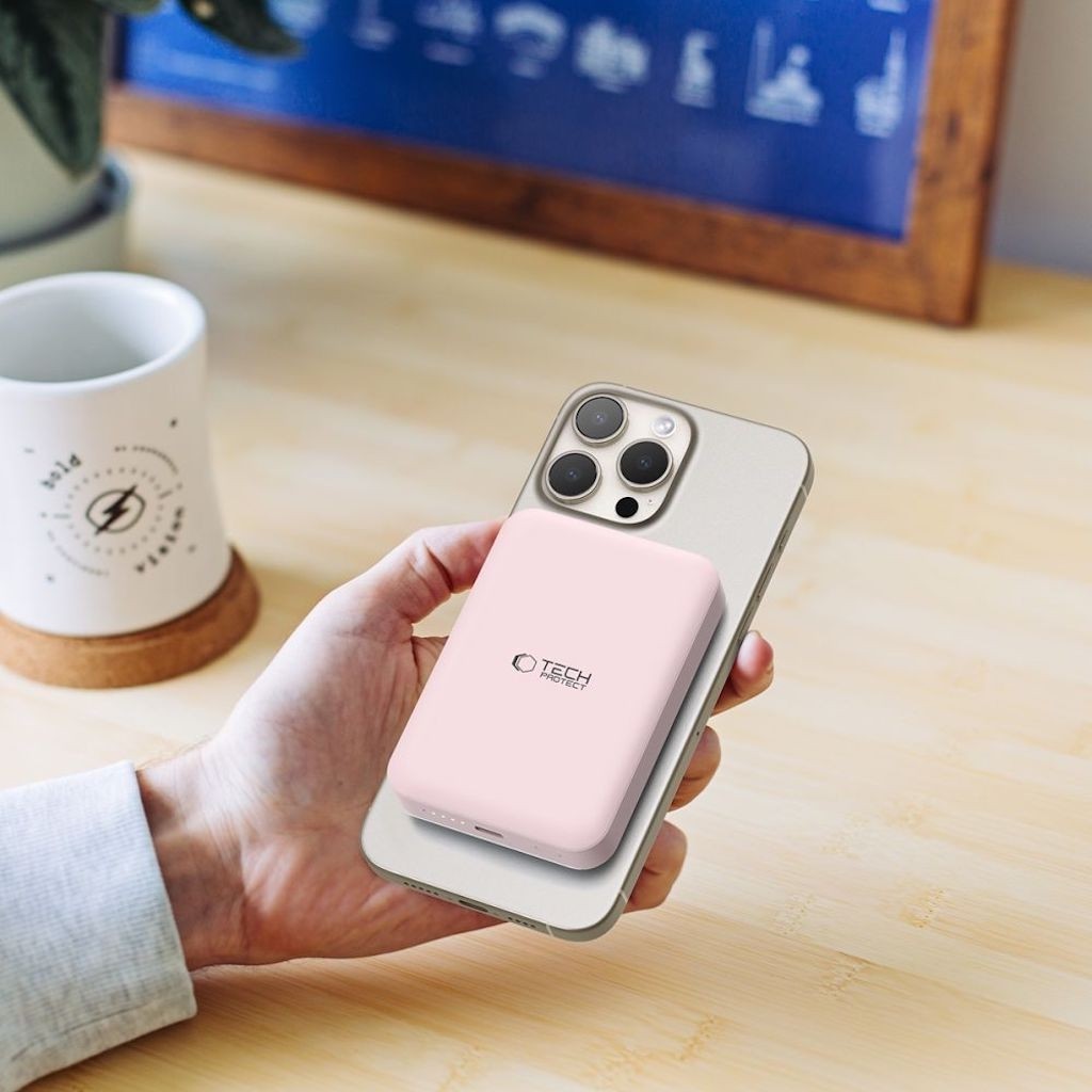 Techppick Power Bank Tech-Protect MagSafe 10000maH Power Bank with Wireless Charging - Pink ...