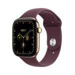 Apple Watch Series 12 GPS + Cellular 42mm Radiant Gold Titanium Case with Burgundy Sport Band - S/M