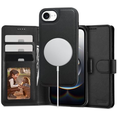 Tech-Protect iPhone 16e/17e Wallet case with MagSafe - Matte Black