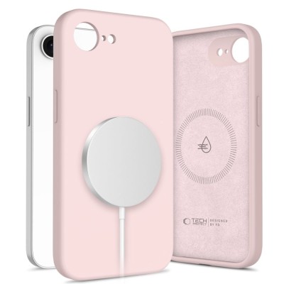 Tech-Protect Silicone MagSafe iPhone 16e/17e case - Pink Pearl