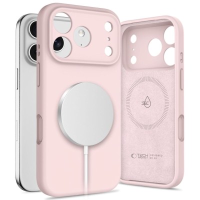 Tech-Protect Silicone MagSafe iPhone 17 Pro Max case - Pink Pearl