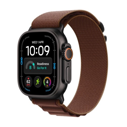 Apple Watch Ultra 4 GPS + Cellular 49mm Black Titanium Case with Burgundy Alpine Loop - S