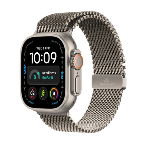 Apple Watch Ultra 4 GPS + Cellular 49mm Natural Titanium Case with Natural Titanium Milanese Loop - M