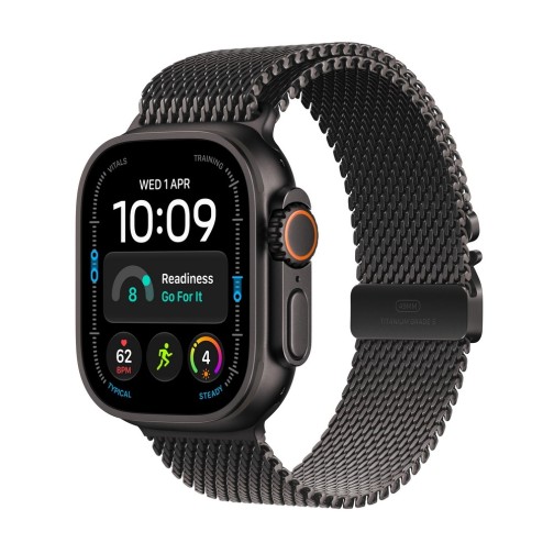 Apple Watch Ultra 4 GPS + Cellular 49mm Black Titanium Case with Black Titanium Milanese Loop - L