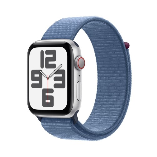 Apple Watch SE GPS + Cellular 44mm Silver Aluminium Case with Storm Blue Sport Loop