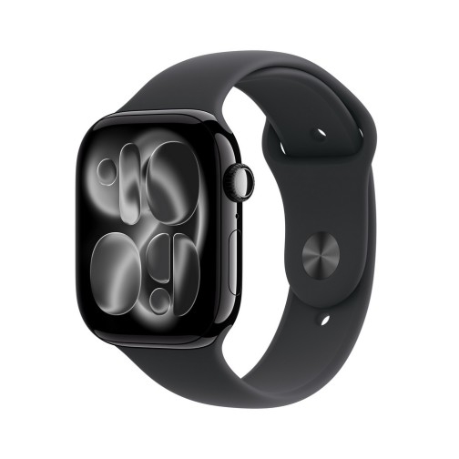 Apple Watch Series 11 GPS + Cellular 42mm Jet Black Aluminium Case with Black Sport Band - S/M