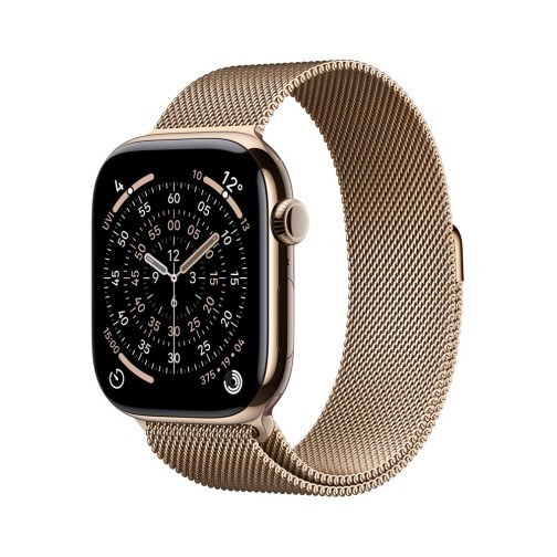 Apple Watch Series 11 GPS + Cellular 42mm Gold Titanium Case with Gold Milanese Loop
