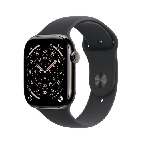 Apple Watch Series 11 GPS + Cellular 46mm Slate Titanium Case with Black Sport Band - M/L