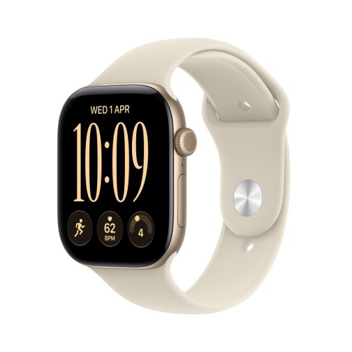 Apple Watch Series 12 GPS + Cellular 42mm Light Gold Aluminium Case with Sand Sport Band - M/L
