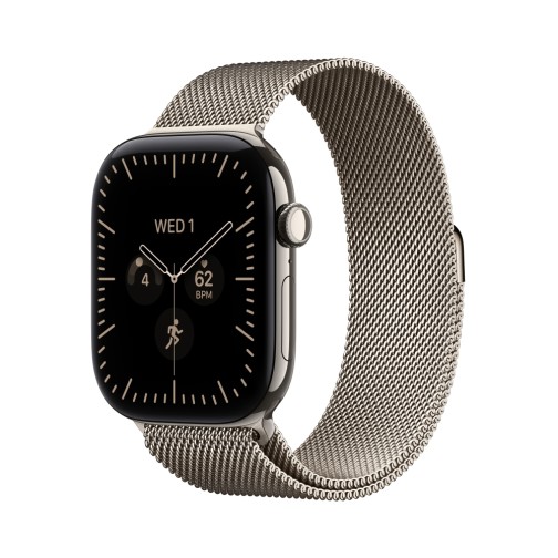 Apple Watch Series 12 GPS + Cellular 42mm Natural Titanium Case with Natural Milanese Loop